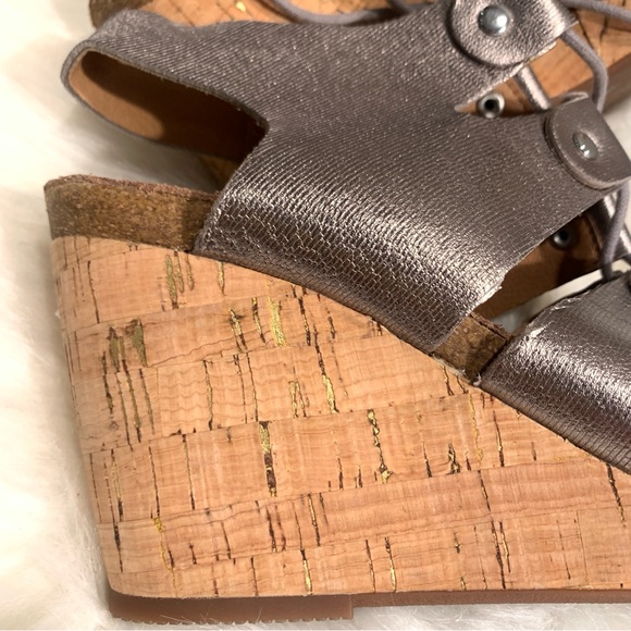 Sofft Carita Gladiator Wedge Silver Lace up Sandal Size 9.5 - Picture 12 of 13